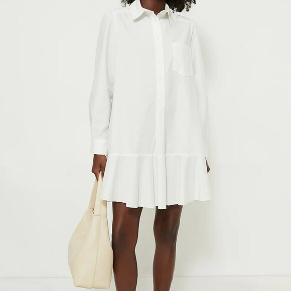 Tuckernuck White Cotton Poplin Callahan Shirt Dress Size Large - Picture 1 of 7